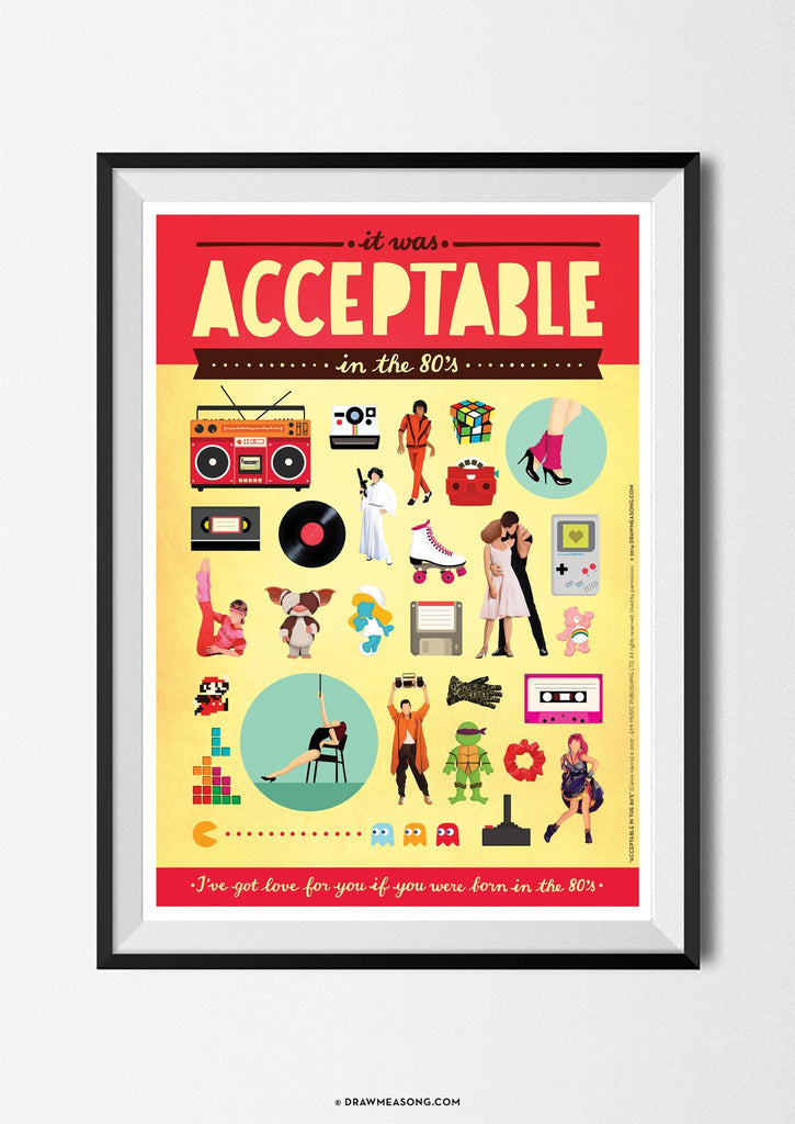 Acceptable In The 80's Art Print - Draw Me a Song