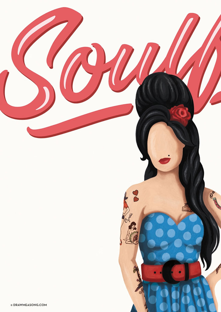 Amy Winehouse Soulful Art Print - Draw Me a Song
