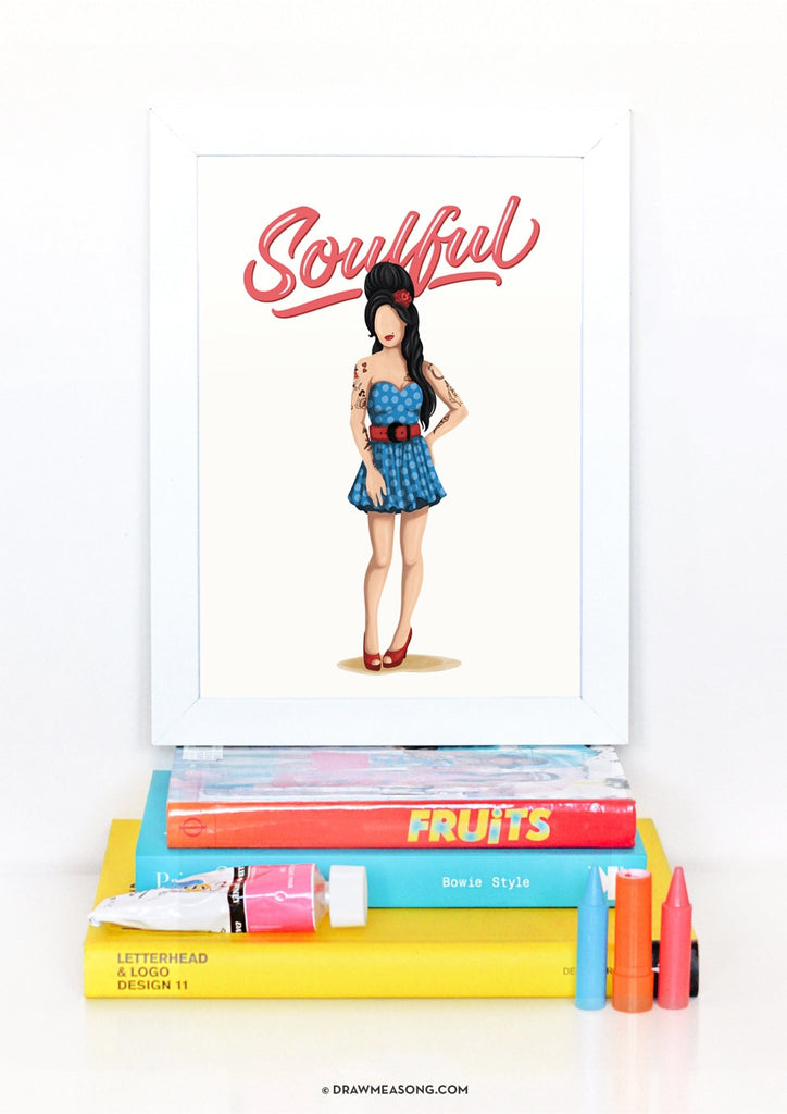 Amy Winehouse Soulful Art Print - Draw Me a Song