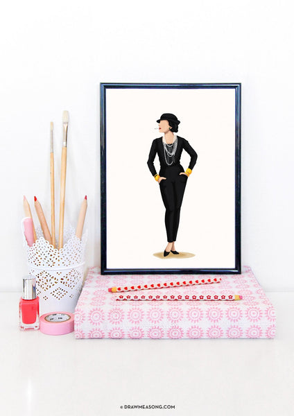 Coco Chanel Art Print - Draw Me a Song