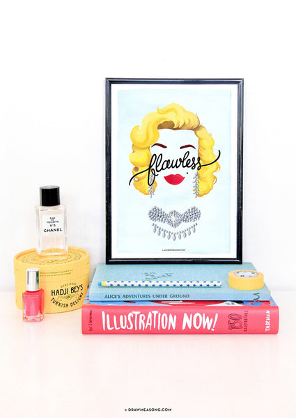 Flawless 'Marilyn' Art Print - Draw Me a Song