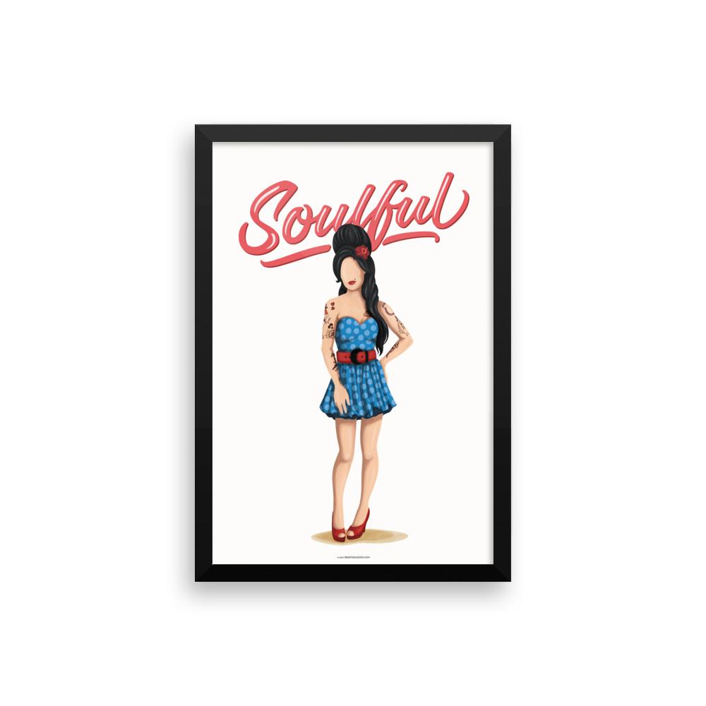 FRAMED Amy Winehouse Soulful Art Print - Draw Me a Song