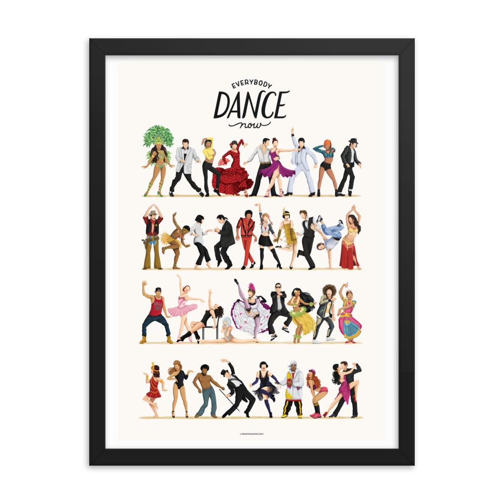 Framed Everybody Dance Now Art Print - Draw Me a Song