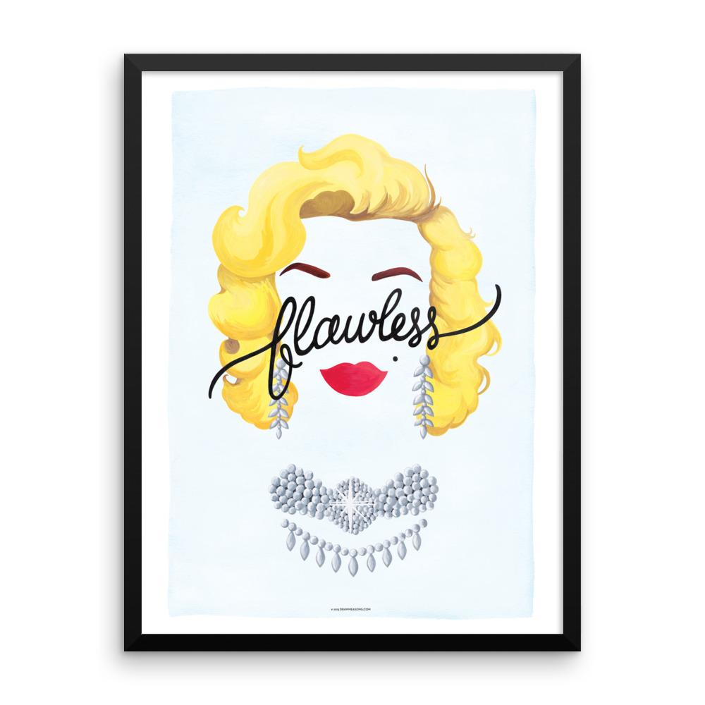 FRAMED Flawless Marilyn Monroe Print - Draw Me a Song