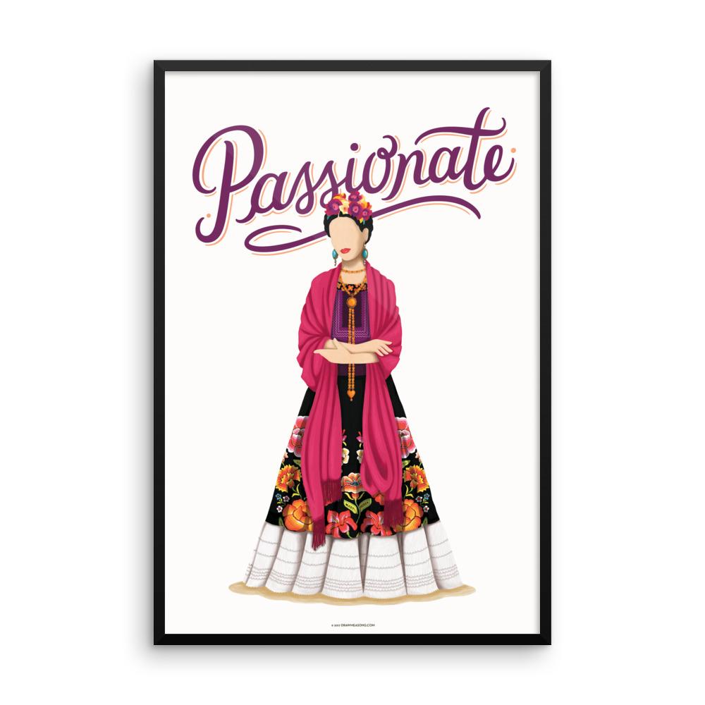 FRAMED Frida Passionate Art Print - Draw Me a Song