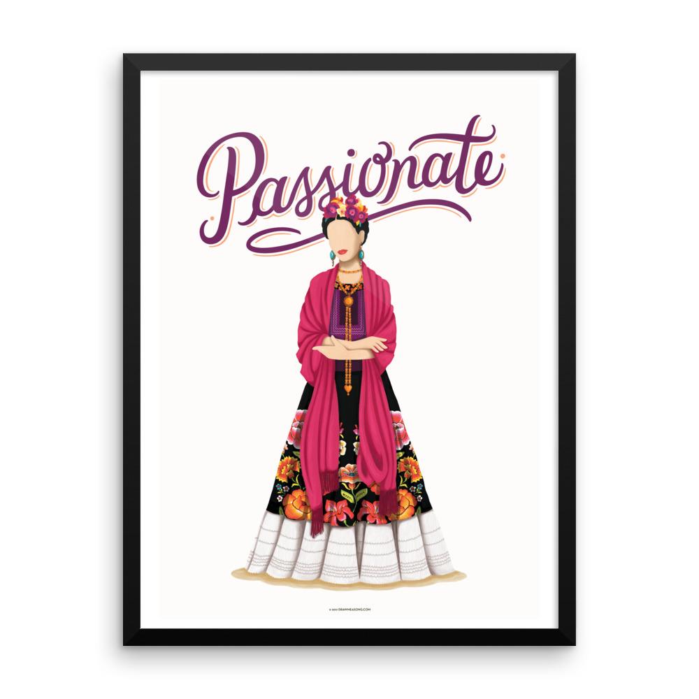 FRAMED Frida Passionate Art Print - Draw Me a Song