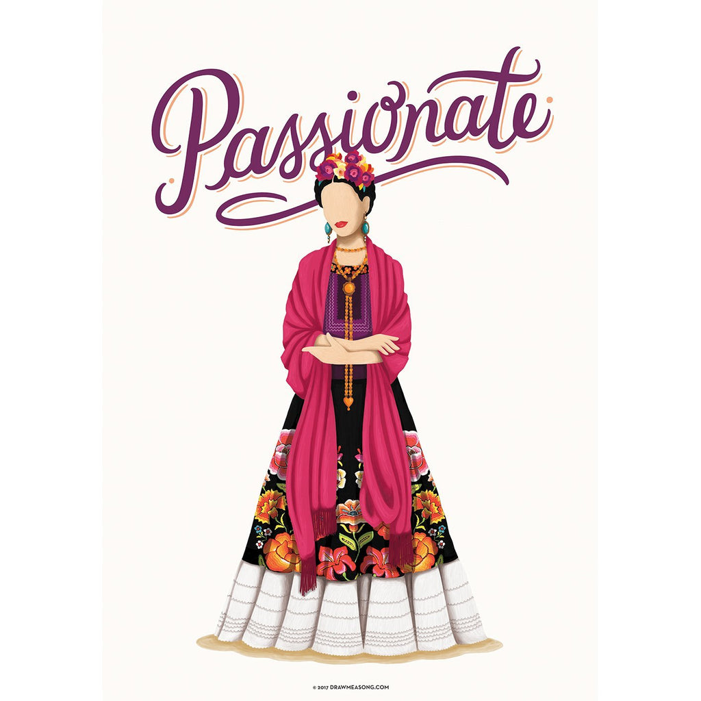 FRAMED Frida Passionate Art Print - Draw Me a Song