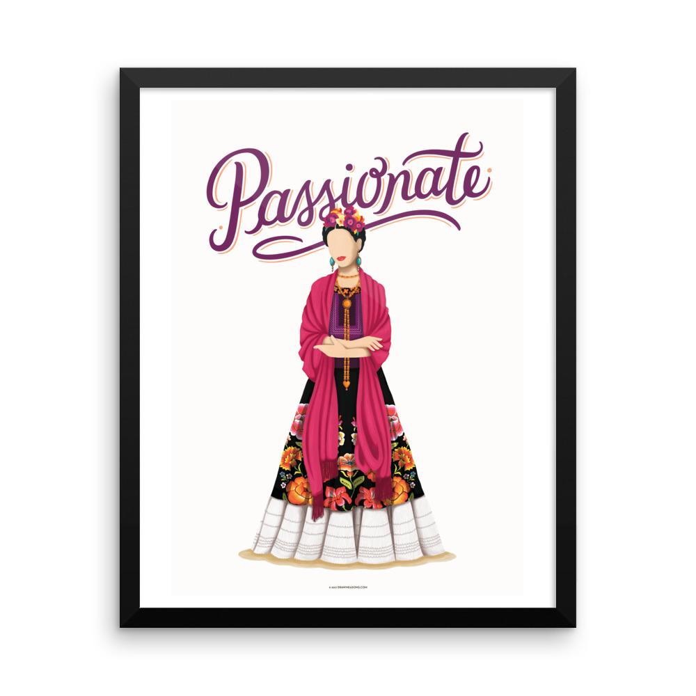 FRAMED Frida Passionate Art Print - Draw Me a Song