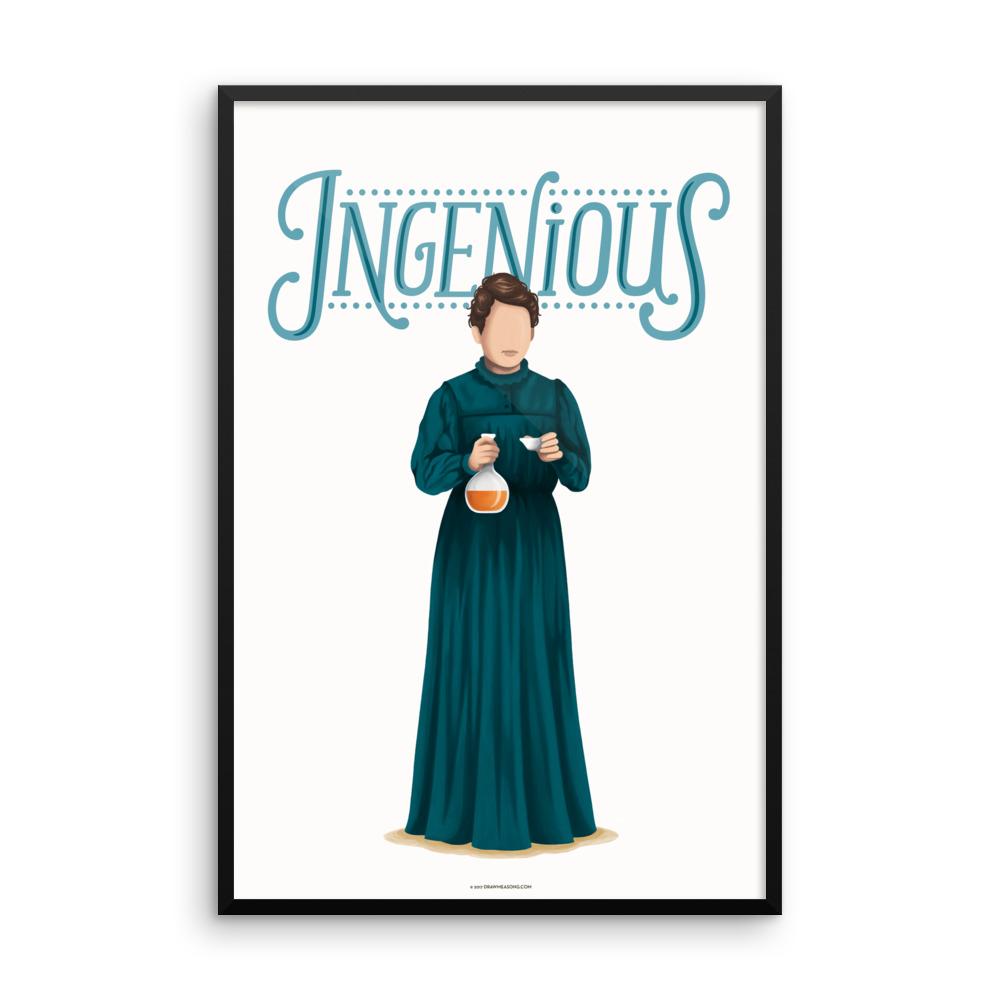 FRAMED Marie Curie Ingenious Art Print - Draw Me a Song
