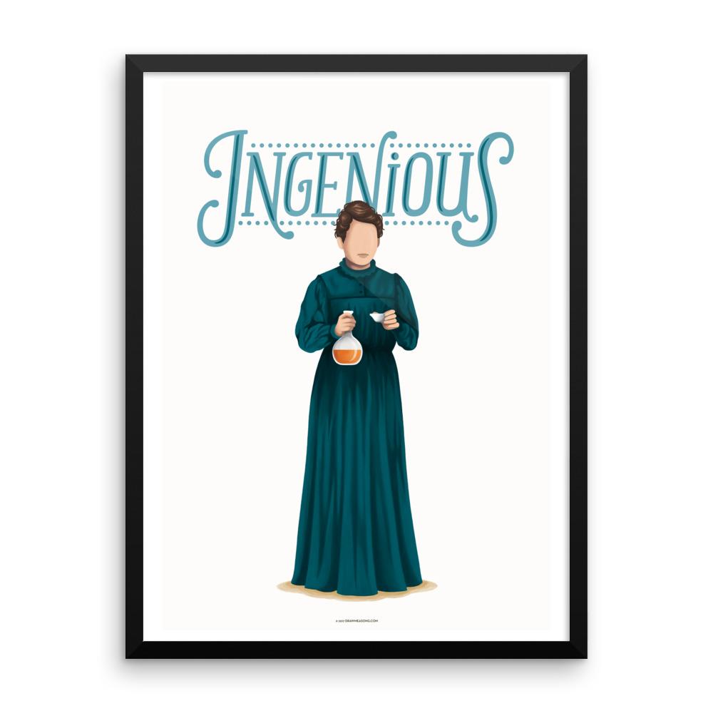 FRAMED Marie Curie Ingenious Art Print - Draw Me a Song