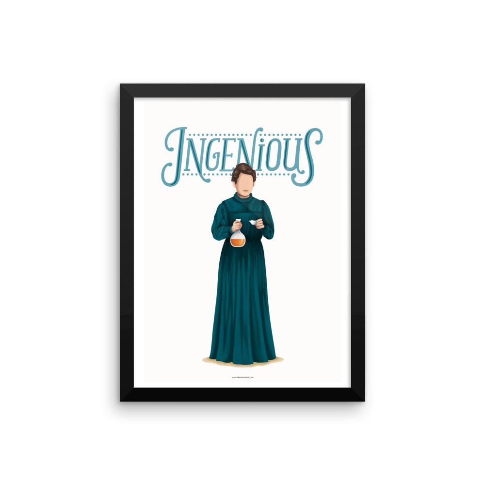 FRAMED Marie Curie Ingenious Art Print - Draw Me a Song