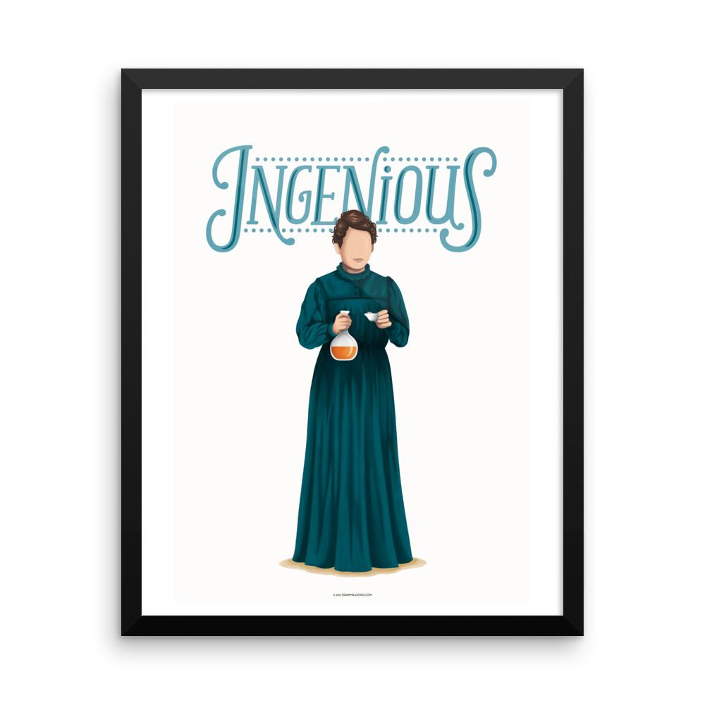 FRAMED Marie Curie Ingenious Art Print - Draw Me a Song