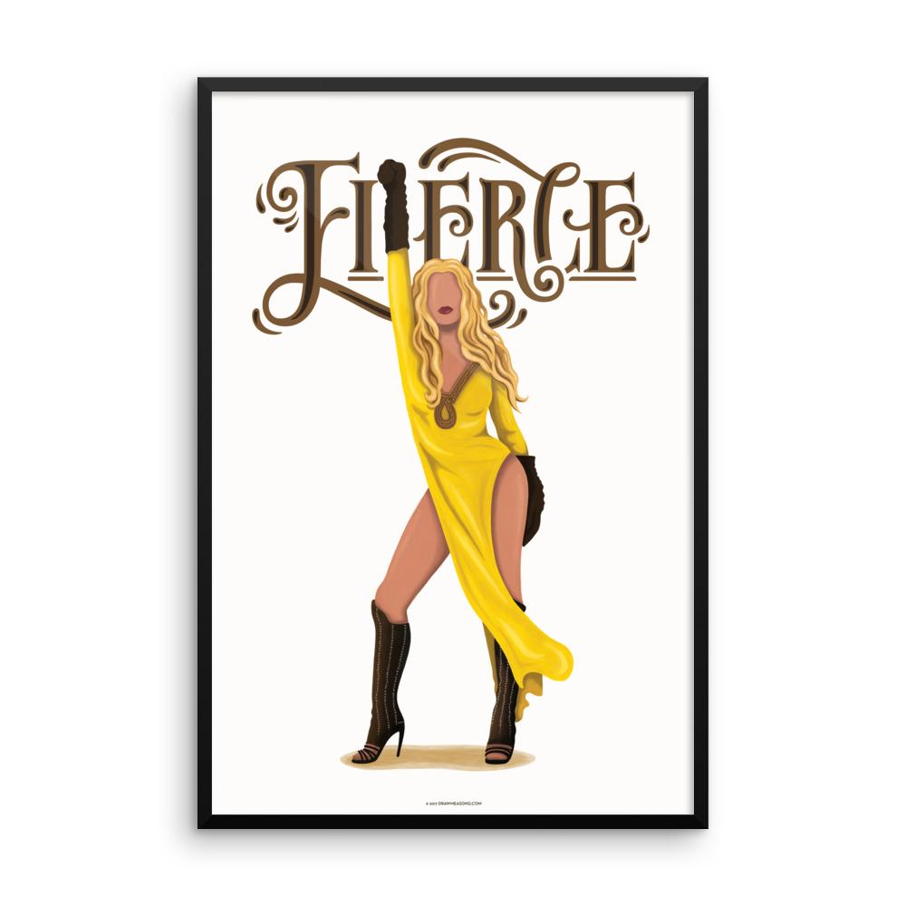 FRAMED Queen B Fierce Art Print - Draw Me a Song