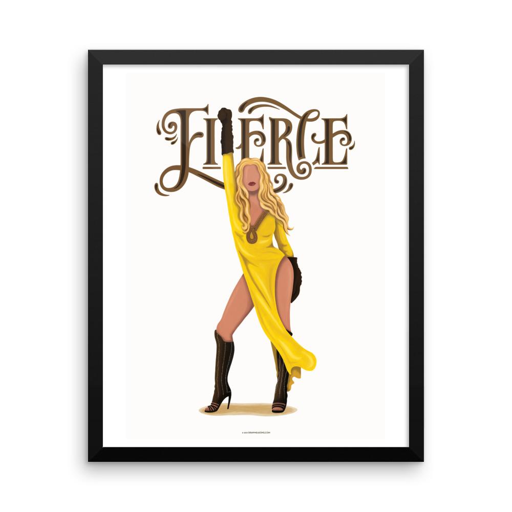 FRAMED Queen B Fierce Art Print - Draw Me a Song