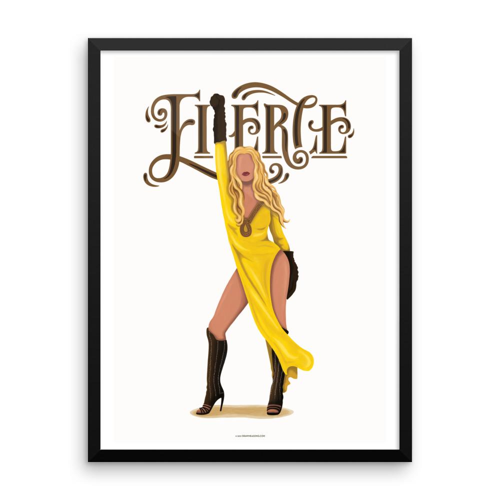 FRAMED Queen B Fierce Art Print - Draw Me a Song