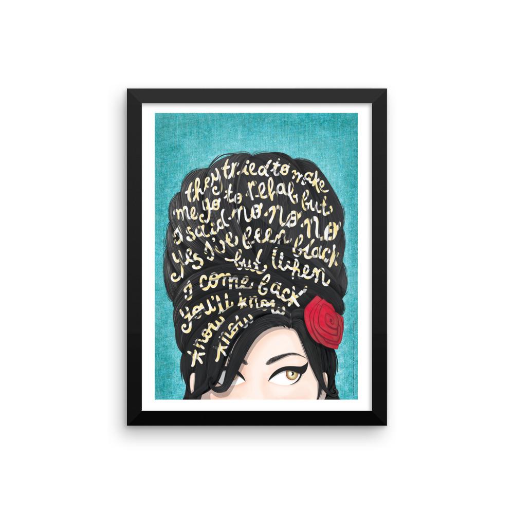 FRAMED Rehab Amy Winehouse Print - Draw Me a Song
