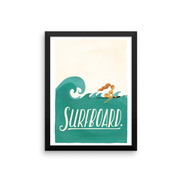 FRAMED Surfboard Art Print - Draw Me a Song