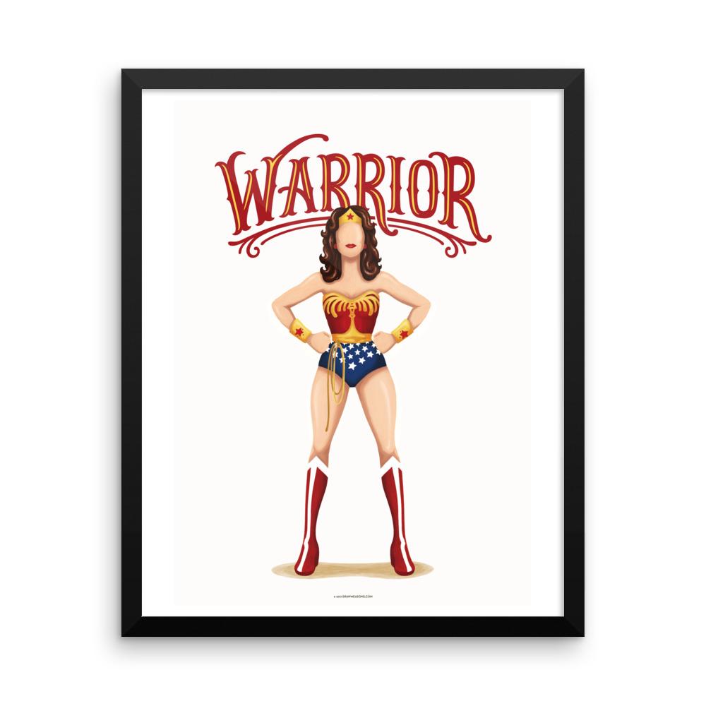 FRAMED Wonder Woman Warrior Print - Draw Me a Song