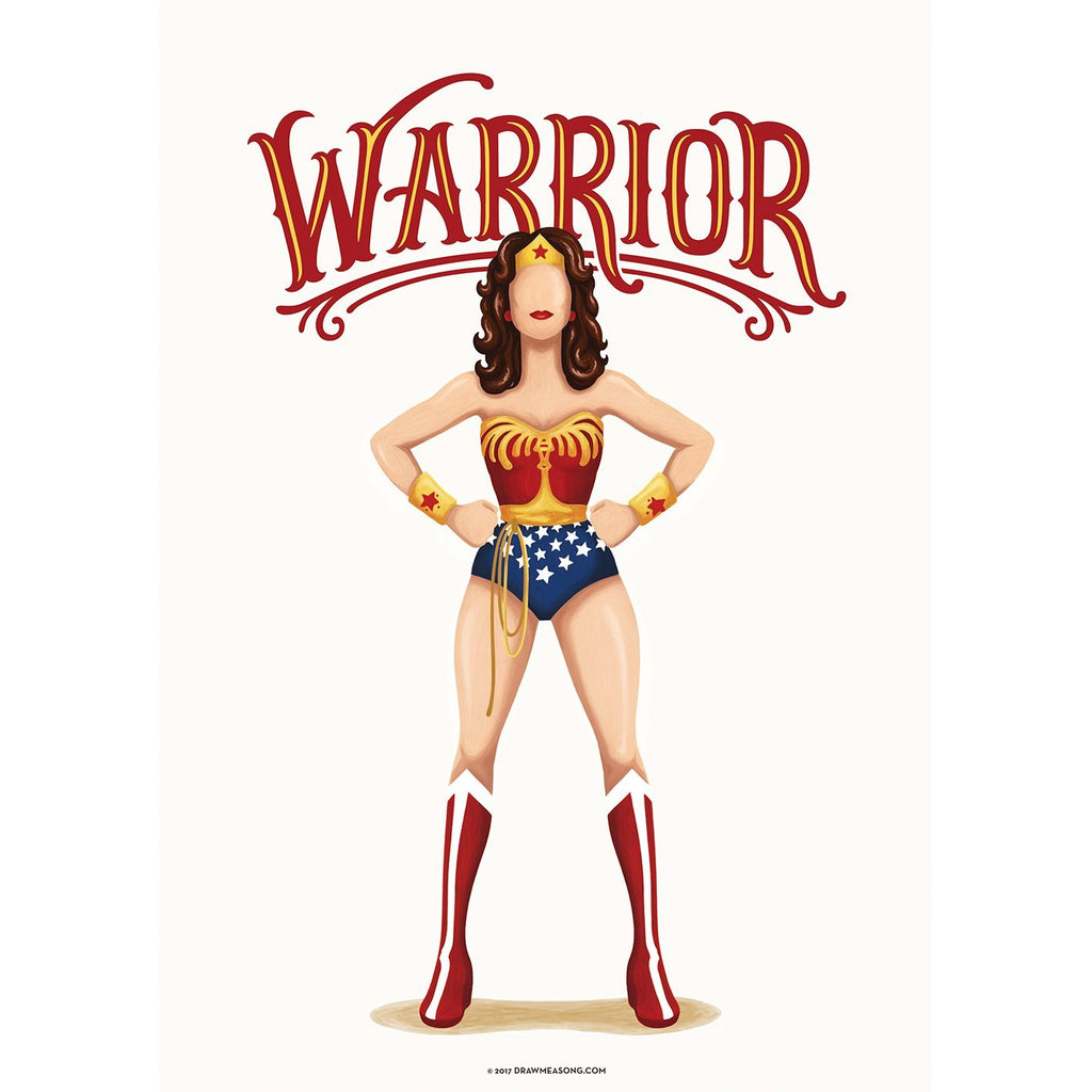 FRAMED Wonder Woman Warrior Print - Draw Me a Song