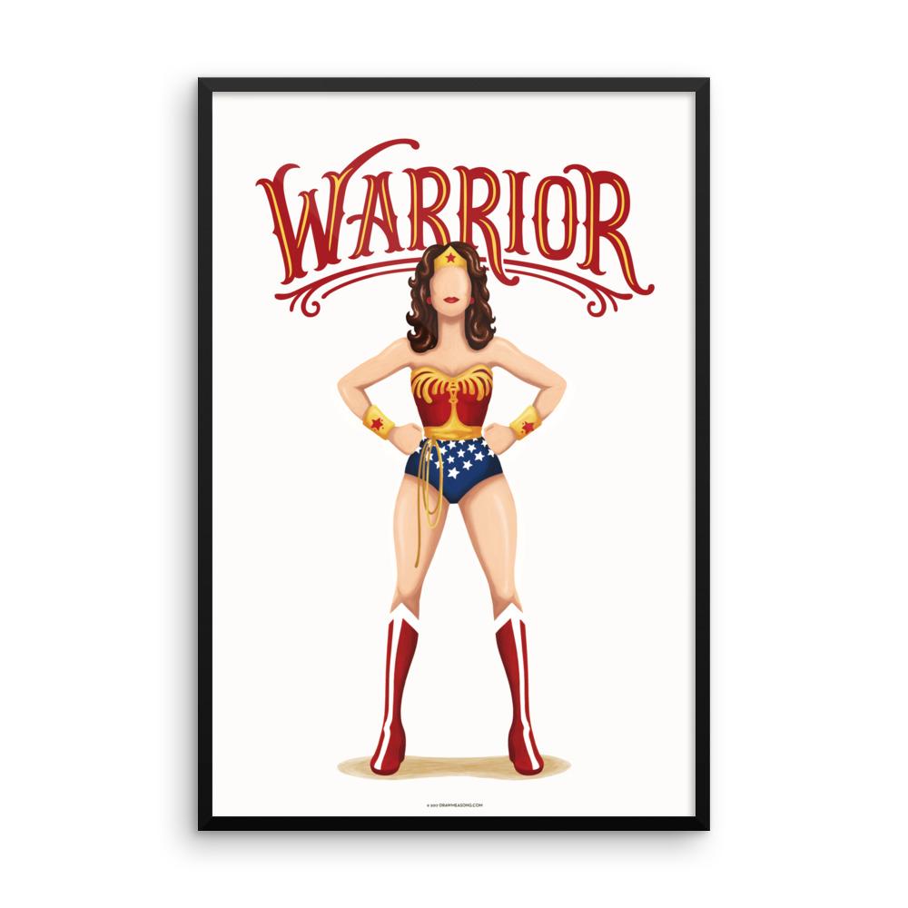 FRAMED Wonder Woman Warrior Print - Draw Me a Song