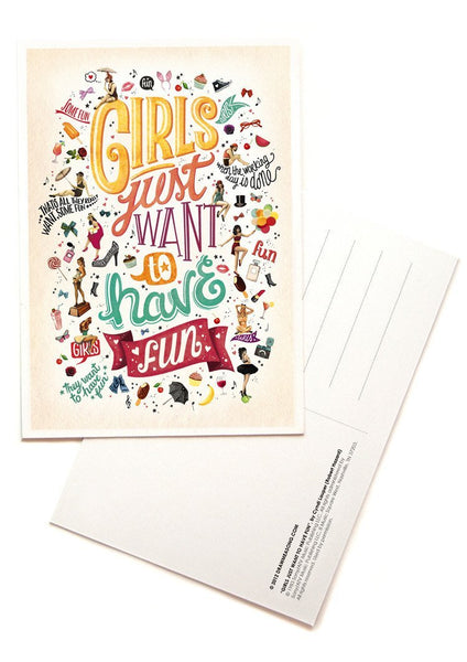 Girls Just Want To Have Fun Postcards - Draw Me a Song