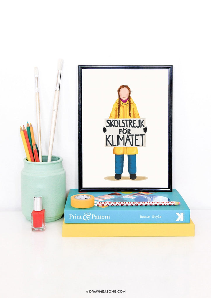 Greta Thunberg Art Print - Draw Me a Song