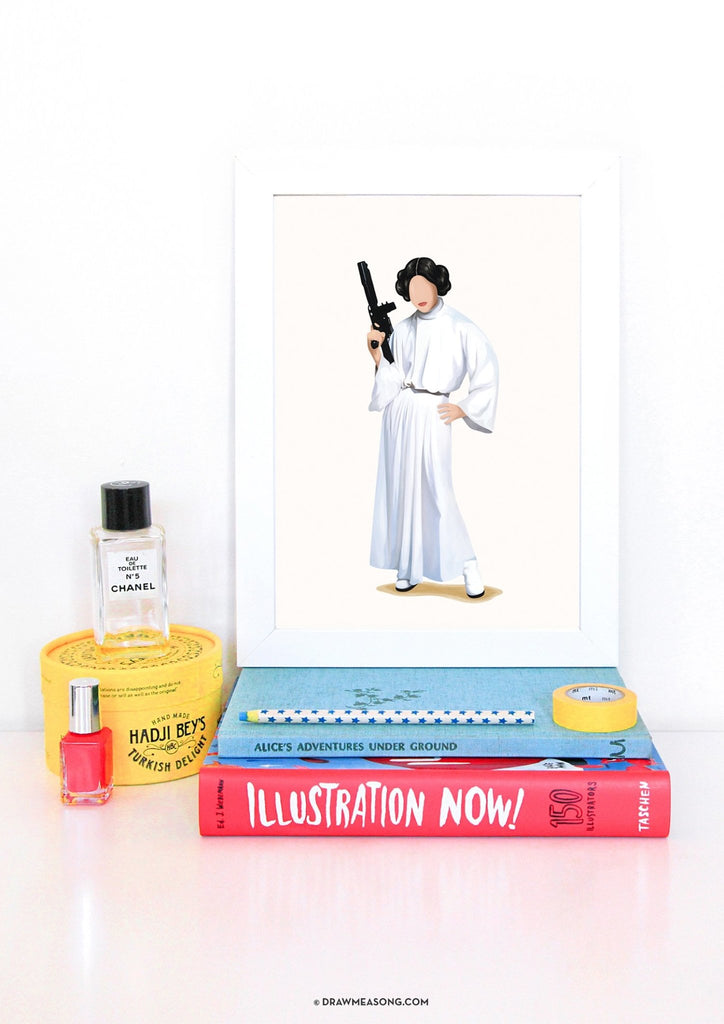Princess Leia Art Print - Draw Me a Song
