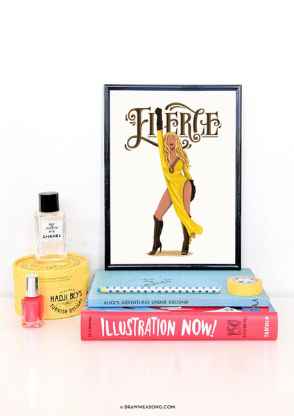 Queen B Fierce Art Print - Draw Me a Song