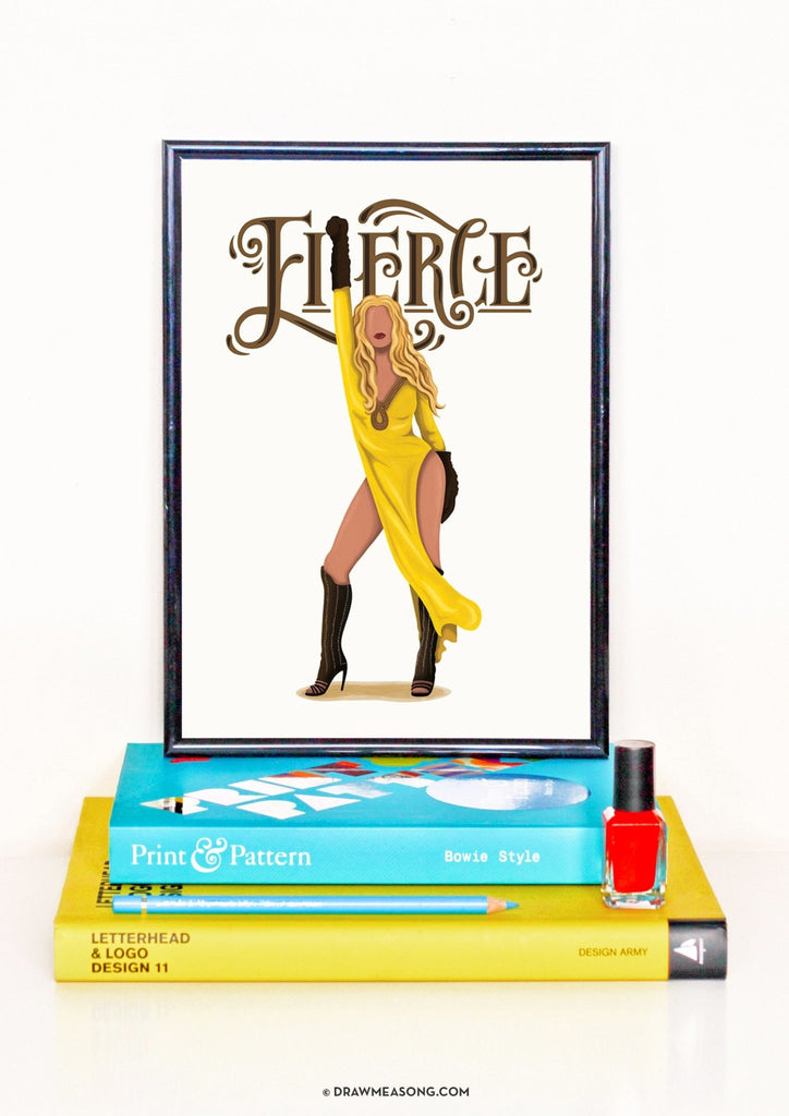 Queen B Fierce Art Print - Draw Me a Song