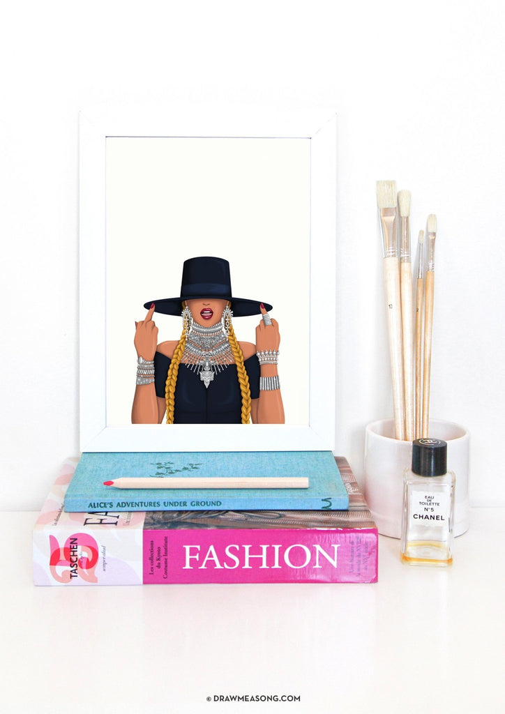 Queen B Formation Art Print - Draw Me a Song