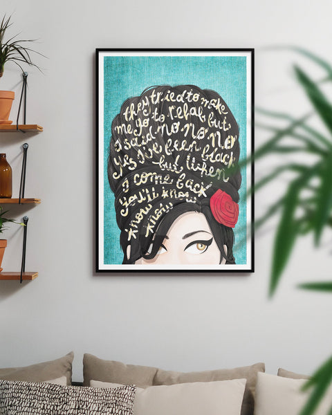 Rehab Amy Winehouse Framed Print - Draw Me a Song