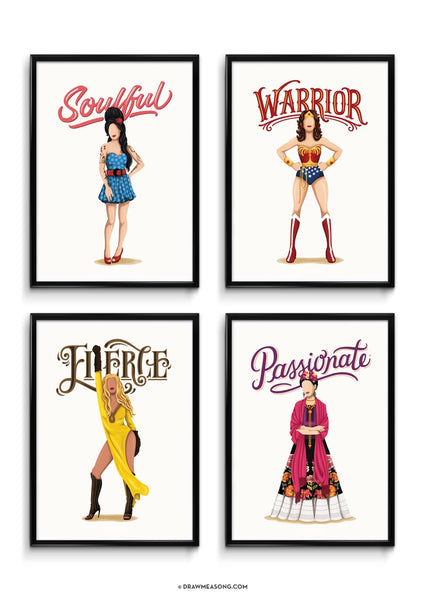 Set of 4 Girlboss Prints - Draw Me a Song