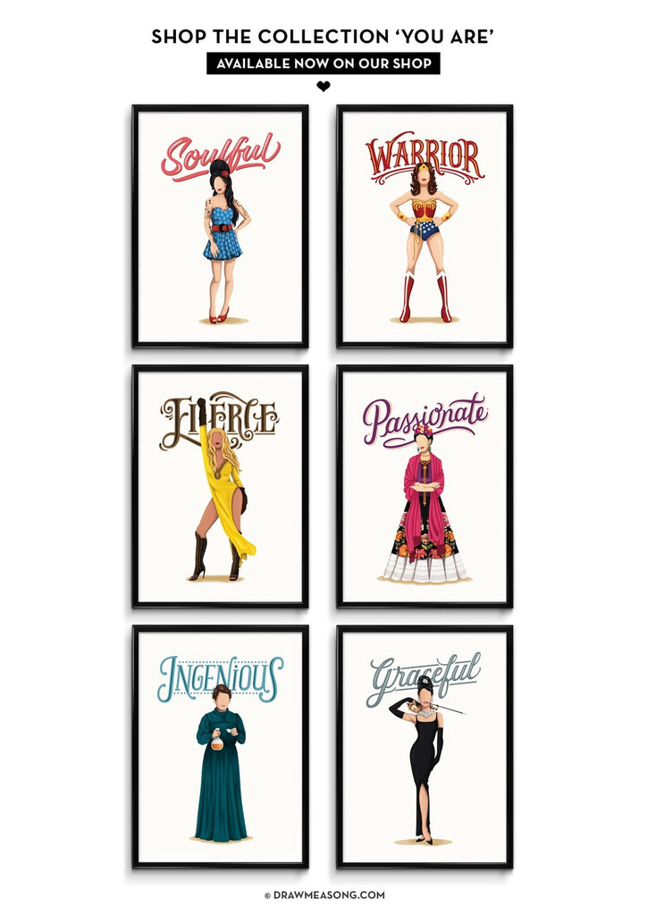 Set of 4 Girlboss Prints - Draw Me a Song