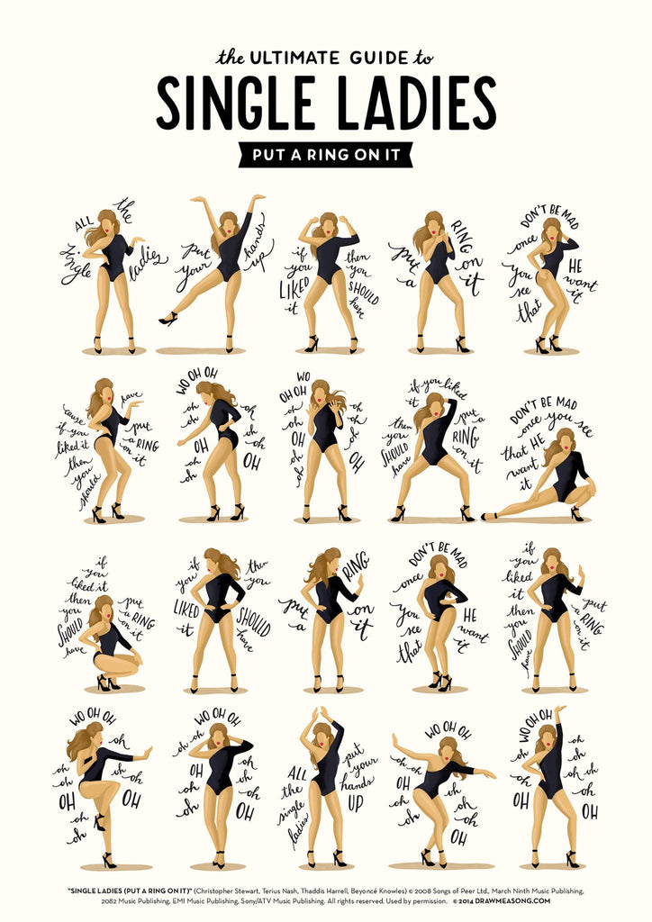 Single Ladies Art Print - Draw Me a Song