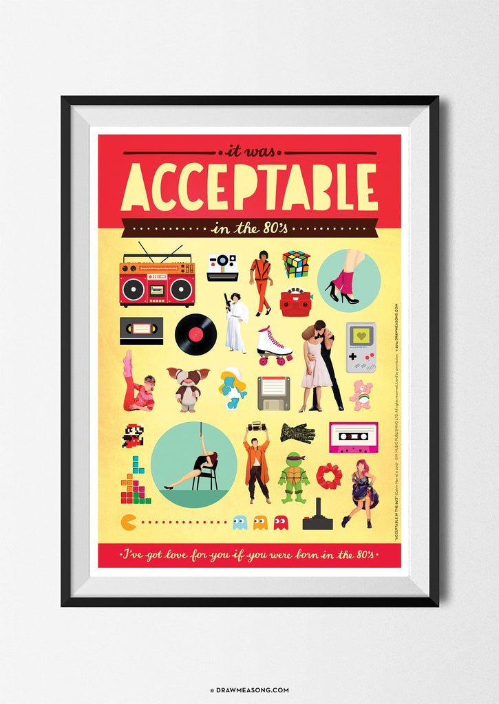 Acceptable In The 80's Art Print - Draw Me a Song