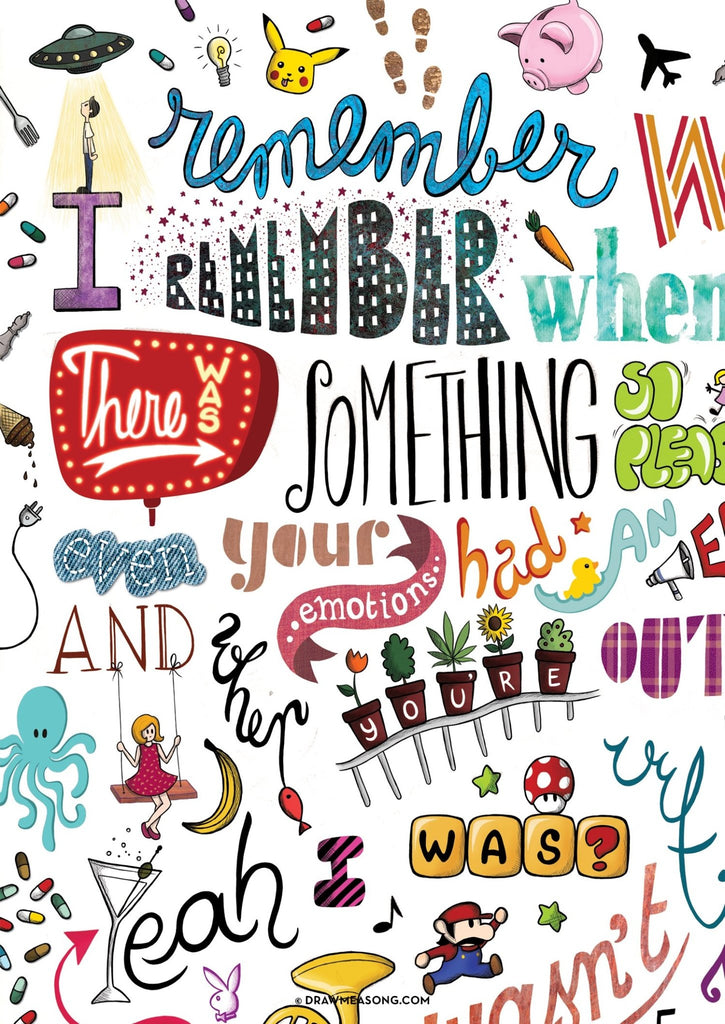 Crazy Typography Art Print - Draw Me a Song