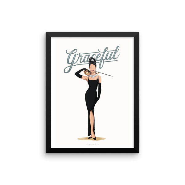 FRAMED Audrey Hepburn Graceful Art Print - Draw Me a Song