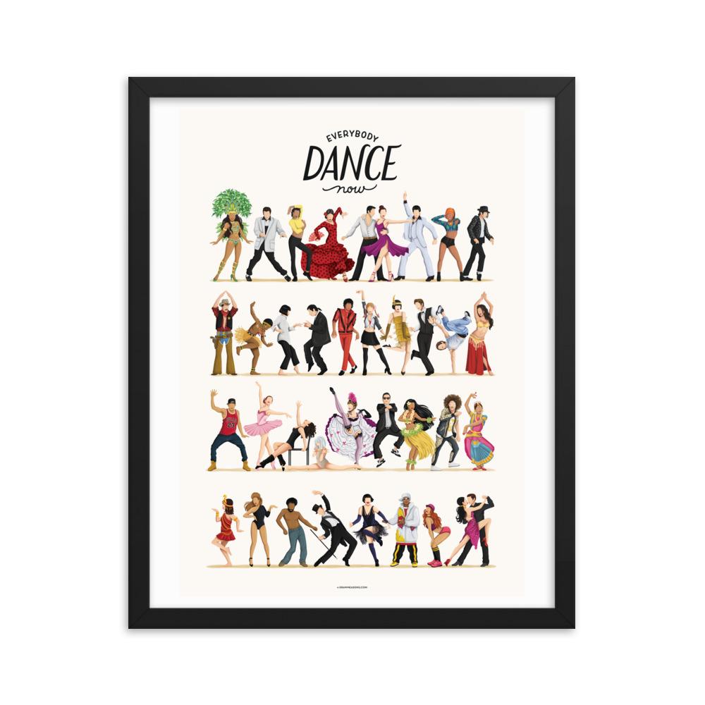 Framed Everybody Dance Now Art Print - Draw Me a Song