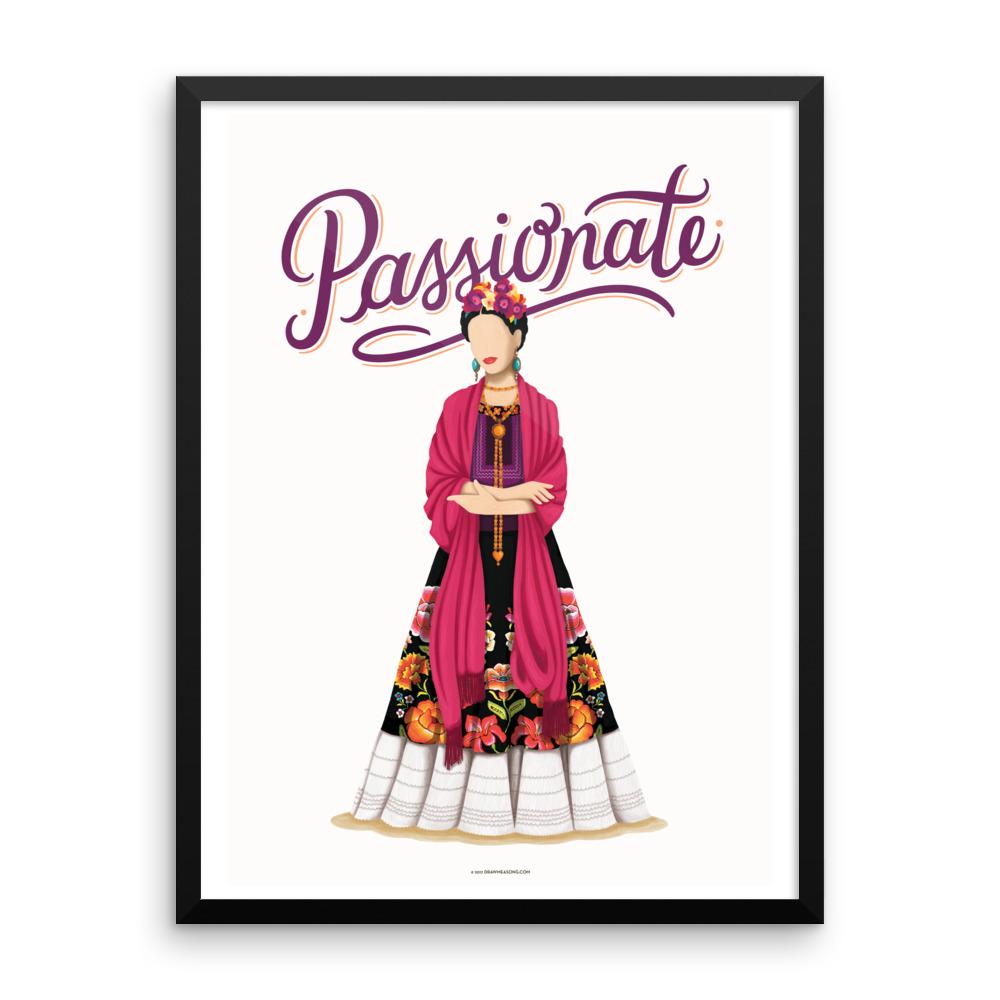 FRAMED Frida Passionate Art Print - Draw Me a Song