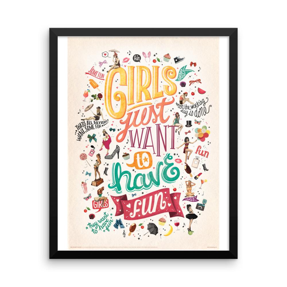 FRAMED Girls Just Want to Have Fun Print - Draw Me a Song