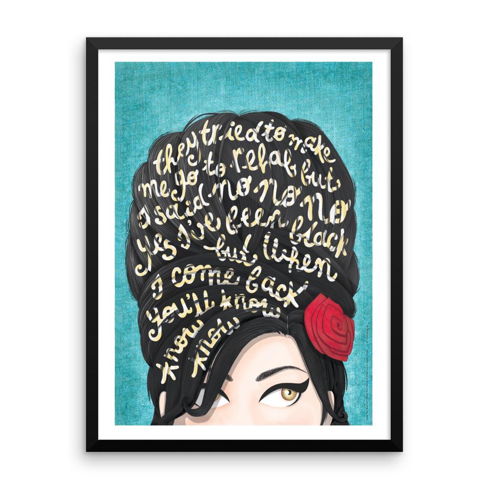 FRAMED Rehab Amy Winehouse Print - Draw Me a Song