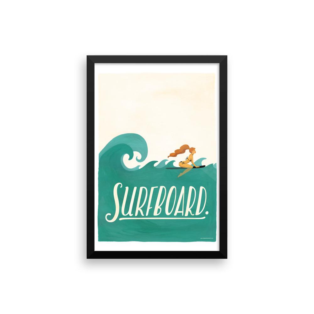 FRAMED Surfboard Art Print - Draw Me a Song