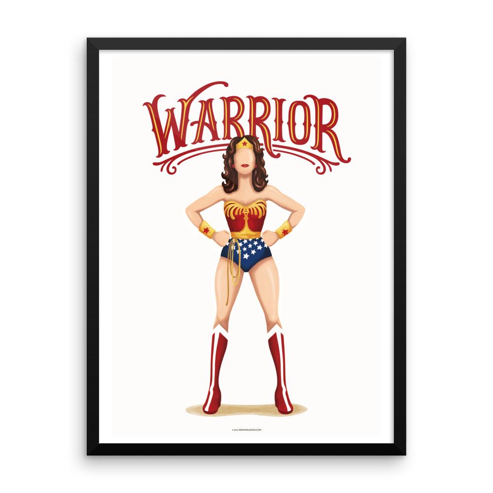 FRAMED Wonder Woman Warrior Print - Draw Me a Song