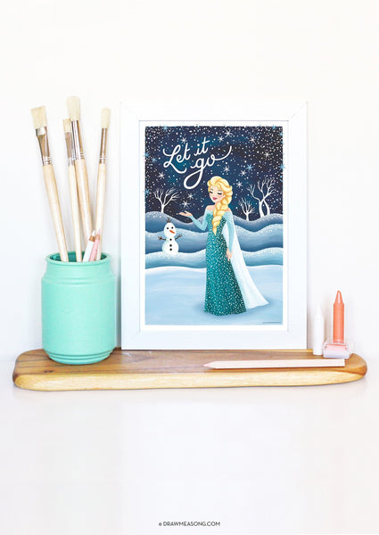 Frozen Elsa Art Print - Draw Me a Song