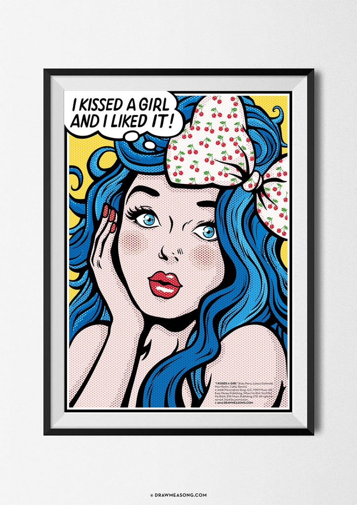 I Kissed a Girl Art Print - Draw Me a Song