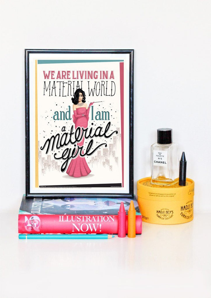 Material Girl Art Print by Draw Me a Song | Music Poster