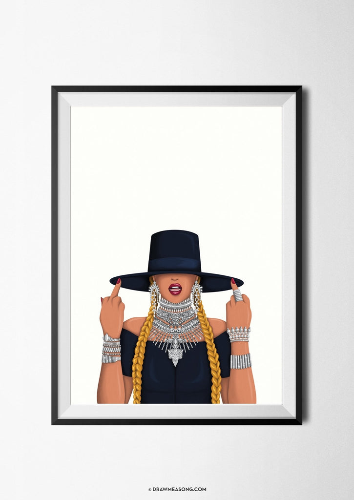 Queen B Formation Art Print - Draw Me a Song