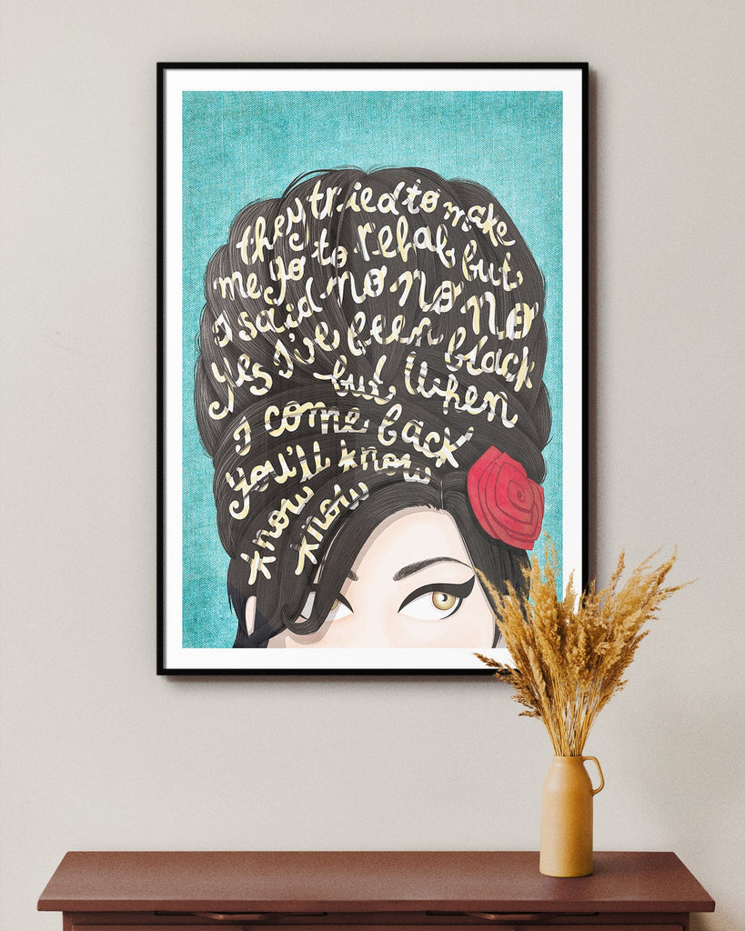 Rehab Amy Winehouse Framed Print - Draw Me a Song
