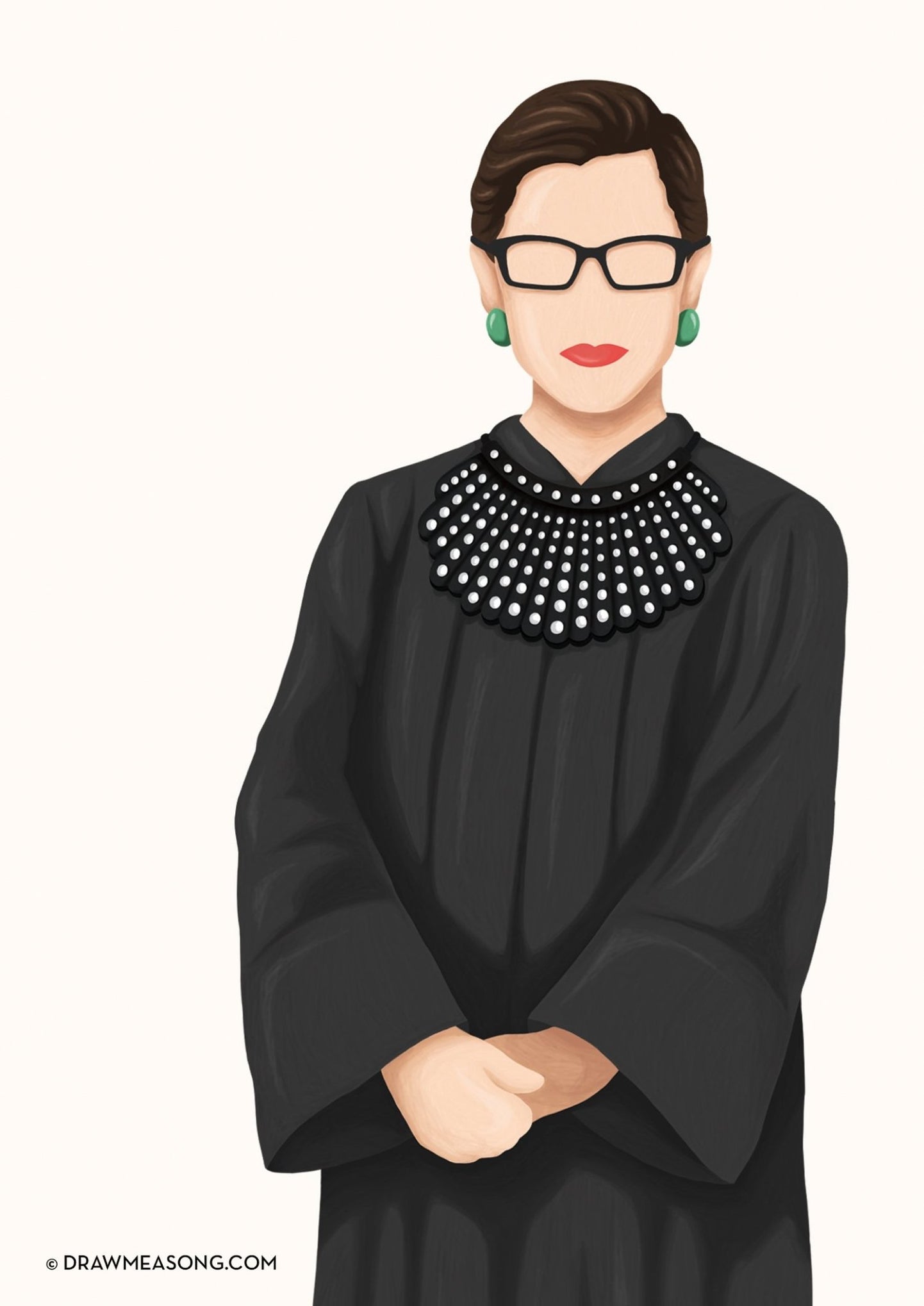Ruth Bader Ginsburg Art Print by Draw Me a Song | Feminism Poster