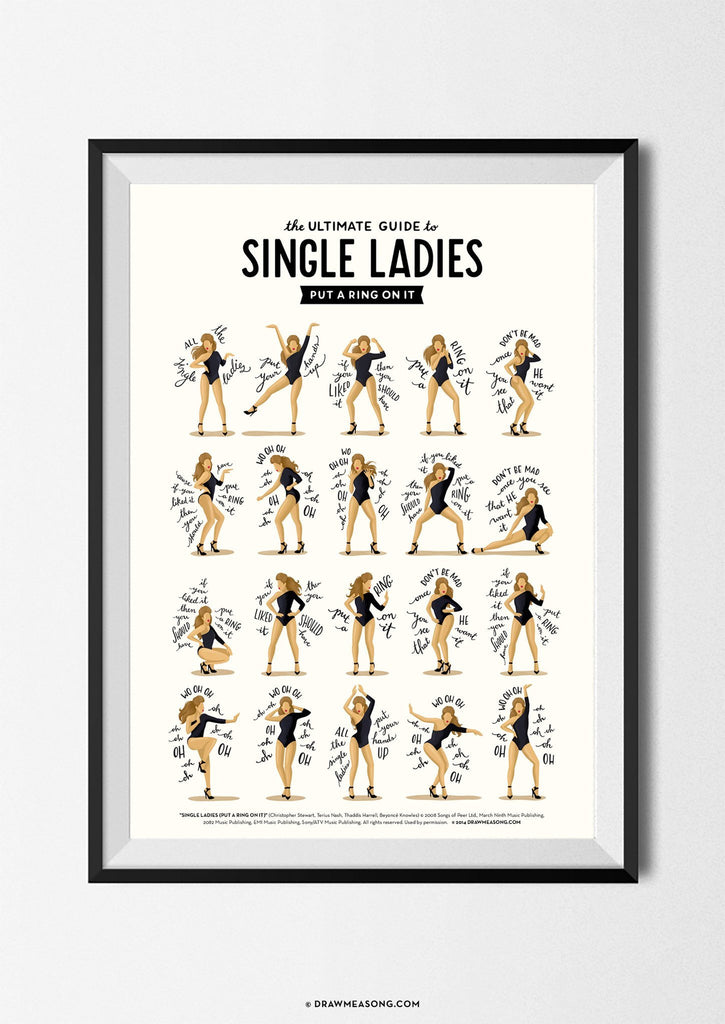 Single Ladies Art Print - Draw Me a Song